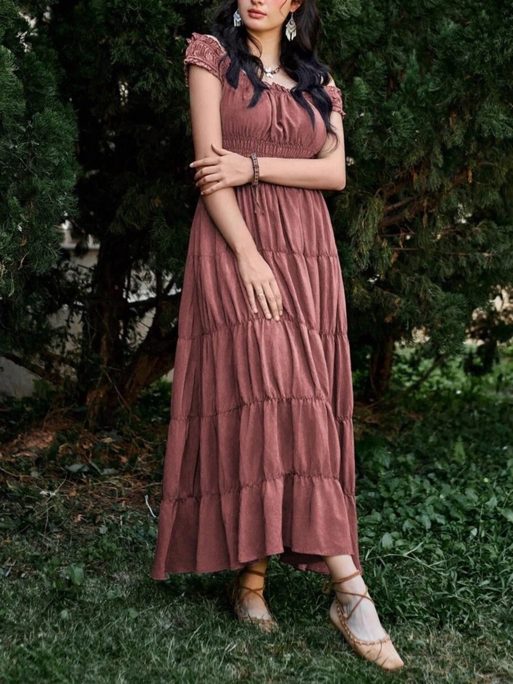Scarlet Darkness Maxi Dresses with Pockets